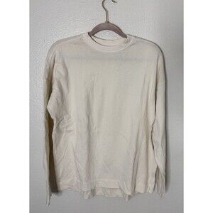 AYR Men's Ivory 100%Cotton Long Sleeve Crewneck Pullover Sweater Size M